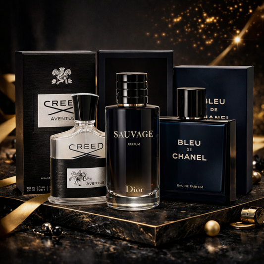 ZESTAW PREMIUM – CREED AVENTUS + SAUVAGE DIOR PARFUM + BLEU DE CHANEL – [UZUPEŁNIENIE ZAPASÓW 70% ZNIŻKI]